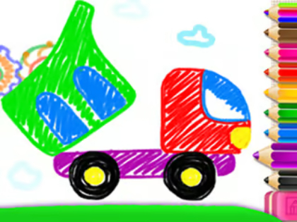 Joc Desen pentru copii mici: camion cisternă  on-line