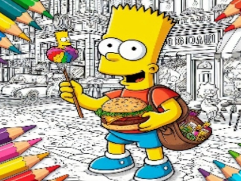 Joc Înapoi la școală de colorat Simpsons  on-line