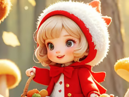 Joc Puzzle -ul Jigsaw: micuță capotă de călărie roșie  on-line