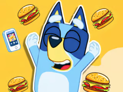 Joc Puzzle -ul jigsaw: Burger Dog Bluey  on-line