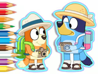 Joc Carte de colorat: Camping Bluey  on-line