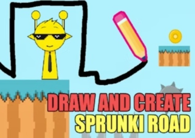 Joc Desenați și creați drumul sprunki  on-line