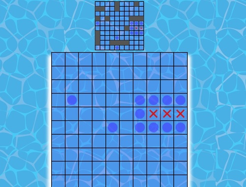 Joc Battleship pe celule  on-line