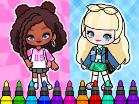 Joc Cartea de colorat: Aha World Sporty Girl  on-line