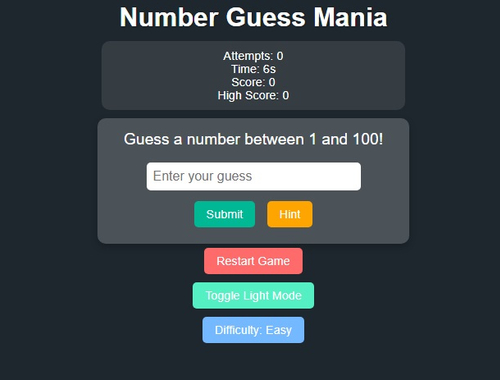 Joc Numărul ghicit mania  on-line