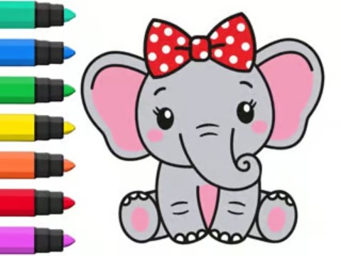 Joc Cartea de colorat: elefant  on-line